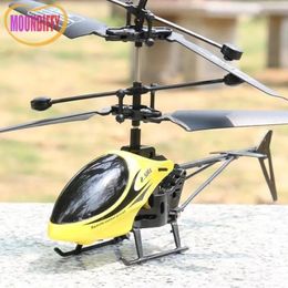 2 Way Remote Control Helicopter with Light Usb Charging Fall Resistant Mini Aeroplane Model for Children Toys Gifts 240511