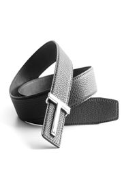 Belts Top Luxury Designer Brand Brass T Buckle Belt Men High Quality Women Genuine Real Leather Dress Strap For Jeans Waistband Gr7393995