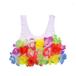 Party Decoration 10pcs Colourful Hawaii Flower Bra Floral Child Adult Camisoles Hula Beach Tropical Cosplay Birthday Wedding