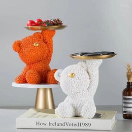 Decorative Figurines Year Home Bear Storage Tray Rose Wine Cooler Decoration Fruit Light Luxury Creative