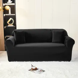 Chair Covers DZQ Plush Velvet Sofa Cover For Living Room Solid Extensible Adjustable Chaise Lounge 1/2/3/4 Seat Slipcovers