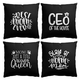Pillow Aertemisi Set Of 4 Mom Ever Slay At Home Square Throw Covers Cases Pillowcases 45cm X