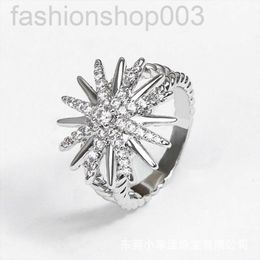 Desginer David Yurma bracelet Jewellery Flower Electroplated Full Imitation Diamond Star Light Luxury Style Accessory Ring for Women