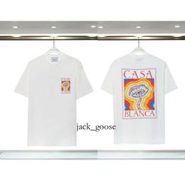 Casablanc Shirt 2024 New Men's T-shirts Men's T Brand Designer Tees Rainbow Mushroom Letter Print Short Sleeve Tops Cotton Loose Men Casa Blanca Women Shirt 250