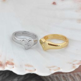 Designer Westwoods minimalist design mini Saturn love ring versatile female index finger high-end feeling Nail