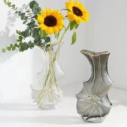 Vases Nordic Vase Vintage Artwork Glass Flower Pot Light Luxury Decoration Polygonal Twist Arranger Living Room Home Decor