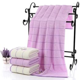 Towel 2024 Large 70 140cm Lavender Cotton Fabric Bath For Adults Soft Gift Striped Towels More Absorbent