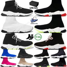 New Designer Mens shoes Socks Casual Shoes Platform Graffiti Clear Knit Speed 2.0 1.0 Trainer Runner Sneaker Sock Shoe Womens Sneakers Speeds Booties With box