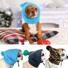 Dog Apparel Pompom Pet Hat Warm Drawstring Adjustment Winter Leisure Kitten Outdoor Cold Protections