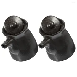 Storage Bottles 2pcs Ceramic Vinegar Bottle Household Sauce Pot Soy Dispenser Cooking Oil