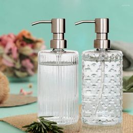 Liquid Soap Dispenser Geometric Transparent Glass Shampoo Bottle Portable Bathroom Accessories Lotion Pump Hand