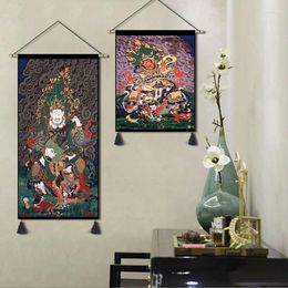 Tapestries Chinese Retro Man Printed Hanging Tapestry Scroll Paintings Traditional Han Ethnic Bedroom Art Poster Decorative Wall