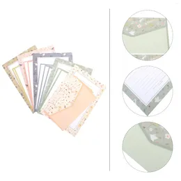 Gift Wrap 5 Sets Floral Letterhead Envelope Paper Japanese Stationery Invitation Card Writing Stationary