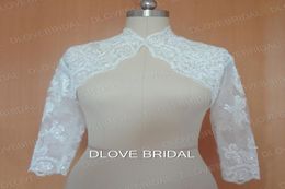 Real Image Long Sleeve Lace Bridal Jacket Sequin Beaded Lace Appliques Wedding Party Dress Wraps Bolero Custom Make ePacket 9628786