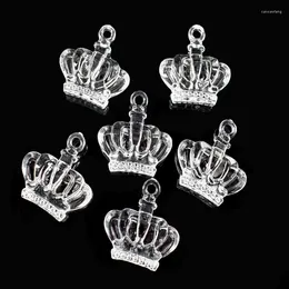 Party Decoration 5/10pcs Clear Plastic Crown Faceted Beads Wedding Table Gems For Pendant Christening Cake DIY Decorations