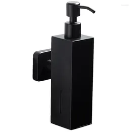 Liquid Soap Dispenser Black Rectangle Bottle Wall Mounted Lotion Shampoo Container Bathroom Kitchen Stainless Steel