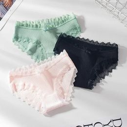 Women's Panties Sexy Lace Cotton Underwear Seamless Cute Bow Girls Briefs Soft Comfort Lingerie Fashion Female Underpants