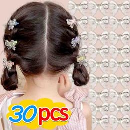 Hair Accessories 10-30pcs Cute Shining Transparent Bow Acrylic Clips For Women Elegant Design Barrettes Stick Hairpin