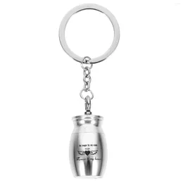 Storage Bottles Urn Pet Container Key Decor Mini Keychain Stainless Steel Pendant Puppy Ash Hanging Ornament