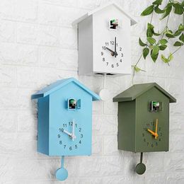 Wall Clocks Plastic Cuckoo Clock Cuckoo Wall Clock Natural Bird Voices Or Cuckoo Call Design Clock Pendulum Bird House Wall Art Clock