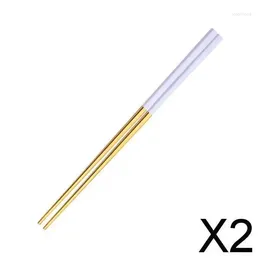 Chopsticks 2x304 Stainless Steel Square Polished For Kitchen El White Gold