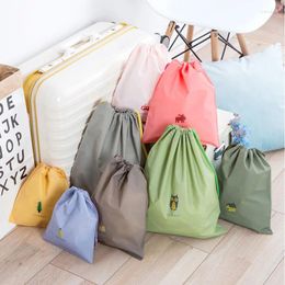 Storage Bags 3Pcs Drawstring Toiletry Waterproof Plastic Space Saver 3 Sizes Luggage Organiser Packing Dust Bag