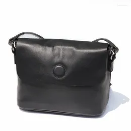 Evening Bags Women Genuine Leather Bag Female Natural Cowhide Fashion Handbags Solid Flap Pocket Design Ladies Crossbody Messenger For Girls