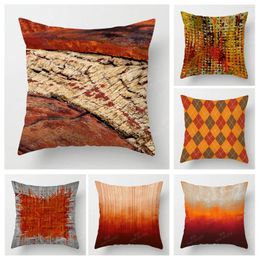 Pillow Modern Orange Abstract Geometric Cover Home Decor Sofa Throw 45x45 40x40 50x50 60x60