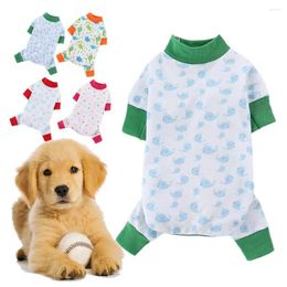Dog Apparel Pet Cloth Comfortable Windproof Cartoon Pattern Four Legged Clothes Puppy Backing Pullover For Indoor