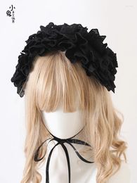 Party Supplies Mood Limit Lolita Headdress Doll Sense Bow Hair Band Kc Gothic Lace Handmade Black And White Accessories