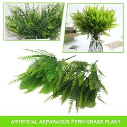 Decorative Flowers 1pcs Artificial Asparagus Fern Grass Plant Green Plastic Floral Office Decoration Accessories Flower Home N2a4