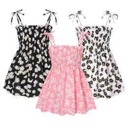 Girl's Dresses Fashionable childrens girl dress casual floral beach dress baby childrens summer clothing floral princess dress VestidosL240513