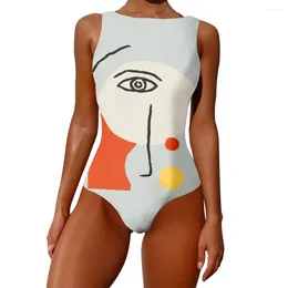 Women's Swimwear SOJINM One-piece Swimsuit Women Abstract Printed Monokini Patchwork 2024 Summer O-neck Sexy Beach Bathing Suit 6XL