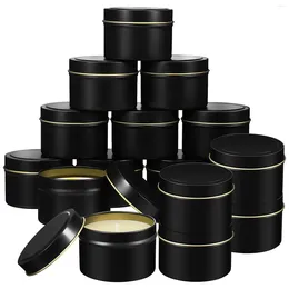 Storage Bottles 24 Pcs Jars For Making Candles Small Tins Container Tinplate Metal Black