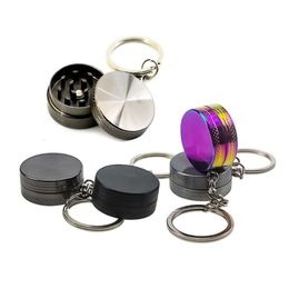 Keychain Herb Grinder Portable Cigarette Metal Tobacco Spice Cruher Smoking Accori 0507