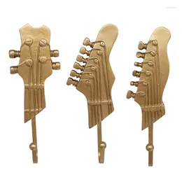 Hangers Music Guitar Shaped Decorative Hooks Rack For Hanging Clothes Towels Keys Hats Wall Mounted Heavy Duty (3-Pack)