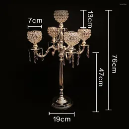 Candle Holders Wedding Candelabra Centrepiece 5-arms Crystal Holder Decoration 2pcs