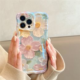 Advanced oil painting flower phone case suitable for 15 promax phone cases 13 niche women 12 silicone soft 14