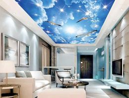 Wallpapers Blue Sky Seagull Ceiling 3d Custom Mural Tv Backdrop Murals Wallpapr Stereoscopic