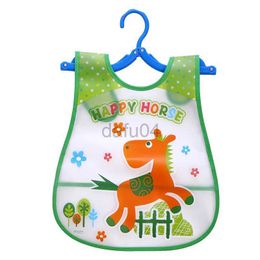 Bibs Burp Cloths Cute cartoon baby apron with adjustable waterproof EVA plastic lunch feeding apron for children Burp fabric feeding cloth d240513