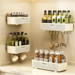 Kitchen Storage Rack Wall Mounted Basket No Punching On The Seasoning Drainage