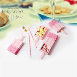 70PCS Popsicle Favours Boxes Ice Cream Baby Shower Baptism Candy Holder Kids Birthday Sweet Package Gift Boxes Supplies 240510