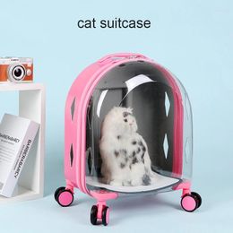 Cat Carriers Suitcase Trolley Carrier Dog Transparent BagsTransport Case Pet Transport Box Portable Travel Space Cage