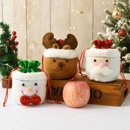 Storage Bags Christmas Decor Linen Drawstring Apple Bag Old Man Candy Children Gift Ping An Fruit Organizer