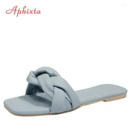 Slippers Aphixta Summer Chain Slides Women High Quality Weave Open Toe Flat Casual Slipper Leisure Sandal Female Beach Flip Flops