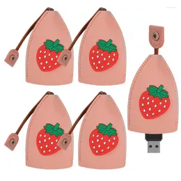 Storage Bags Key Pouch Keychain 5PCS Car Case With PU Leather Creative Pull-Out Cute Large-Capacity Holder
