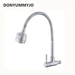 Kitchen Faucets DONYUMMYJO Ly Modern Fashion Style S304 Stainless Steel Universal Cold Faucet Wall Mounted Tap