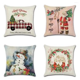 Pillow 1pc Christmas Festival Santa Claus Printing Dyeing Sofa Bed Home Decor Cover Bedroom