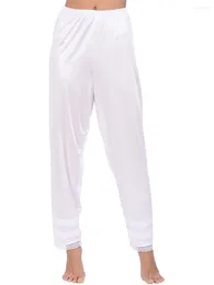 Women's Sleepwear Women S Satin Silk Comfy Pyjama Pants Casual Lounge Pant Wide Leg Palazzo Bottoms S-2XL