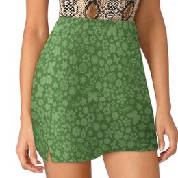 Skirts Flower & Butterfly Pattern - Green Light Proof Trouser Skirt Night Club Outfits In Dresses